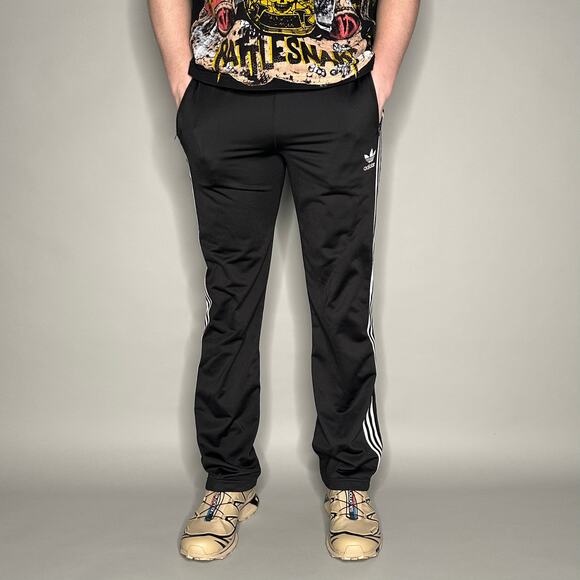 Vintage Y2K Adidas Originals Sweatpants Mens L Relaxed Black White Polyester - Picture 2 of 4